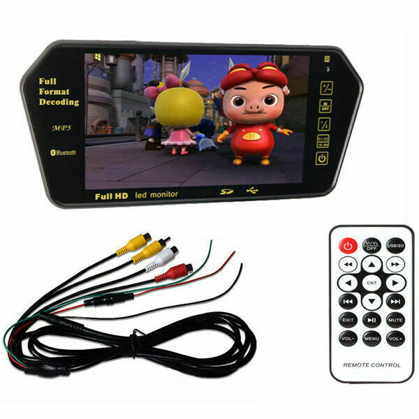 7" TFT LCD HD 800*480 USB MP5 FM SD Car Rear View Bluetooth Mirror Monitor Solid
