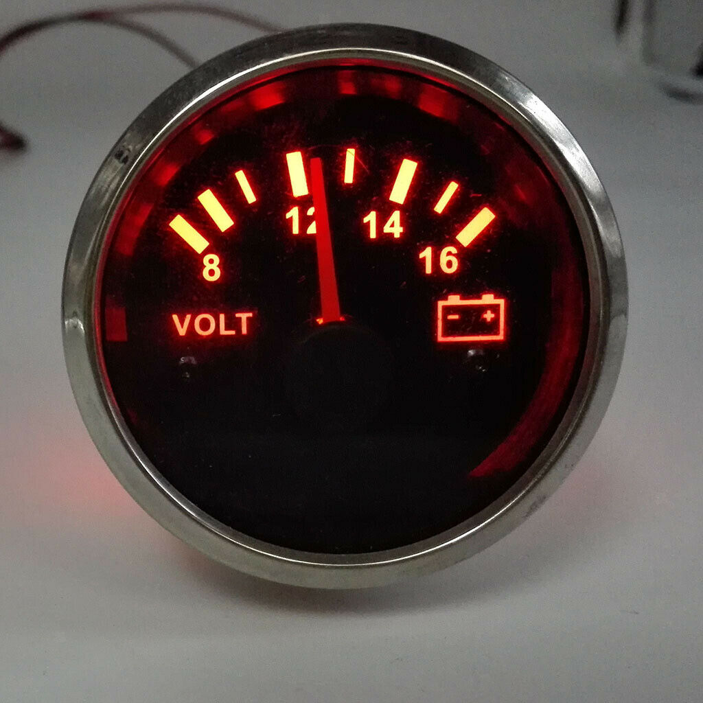 Car Motor 52mm Indicator Volt Voltage Gauge Kit Meter 8-12V