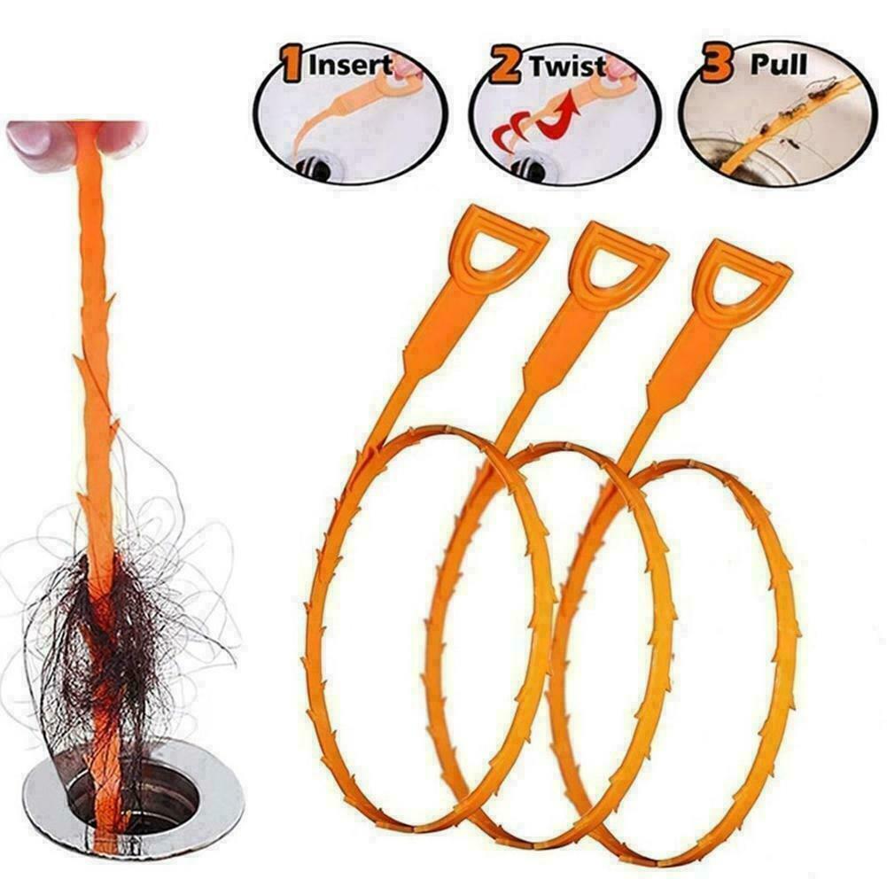 1xSewer Cleaning Brush Home Toilet Sink Tub Bendable C8B8 DIY Pipe Hair
