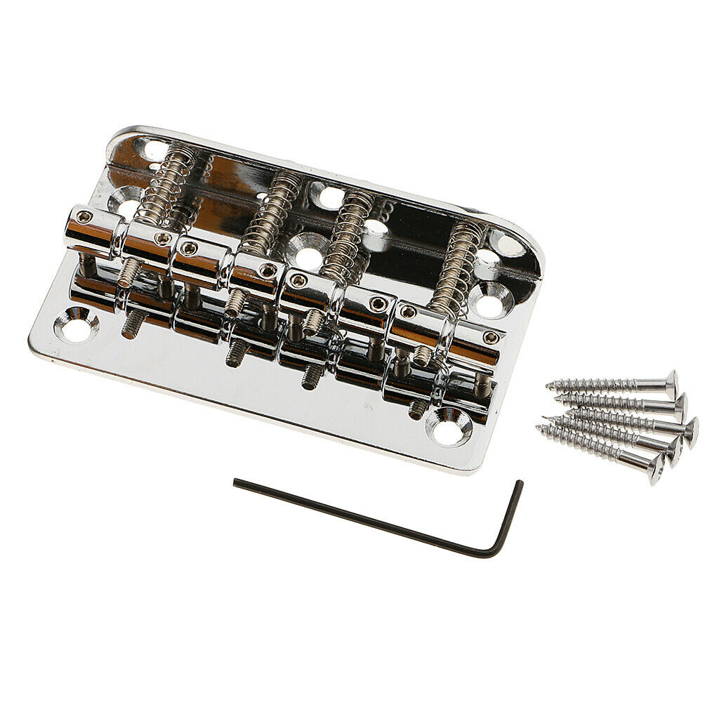 4-Saddle Bridge Rigid Tail Bridge for 4-String Electric Bass Parts