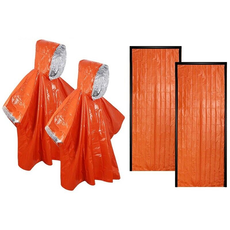Emergency Survival Sleeping Bag and Poncho, Waterproof  Thermal Blanket for Z5B8