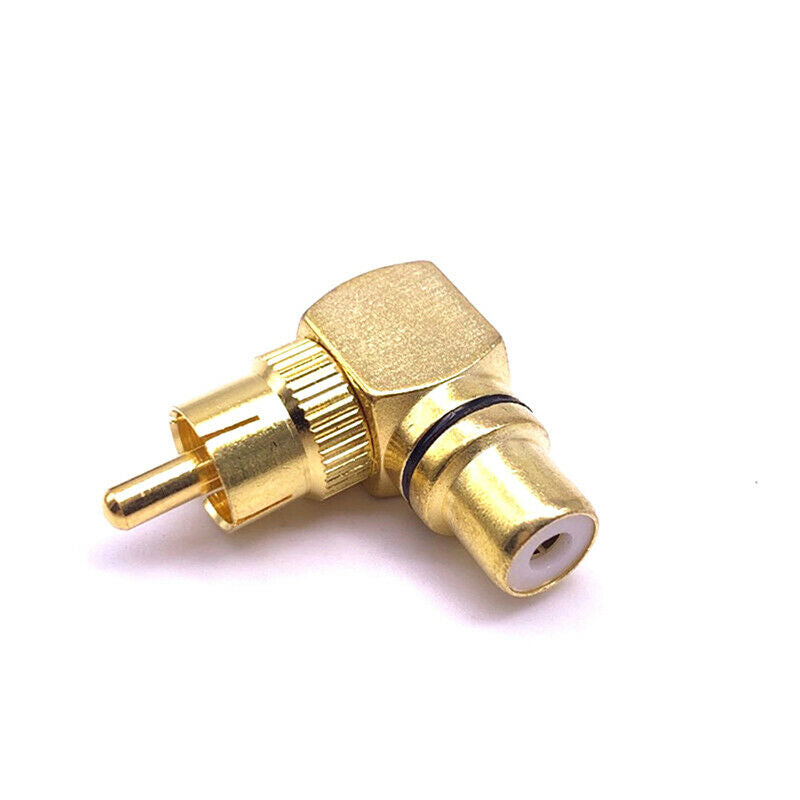 2Pcs Copper L-shaped RCA right angle elbow 90 degree head signal cable