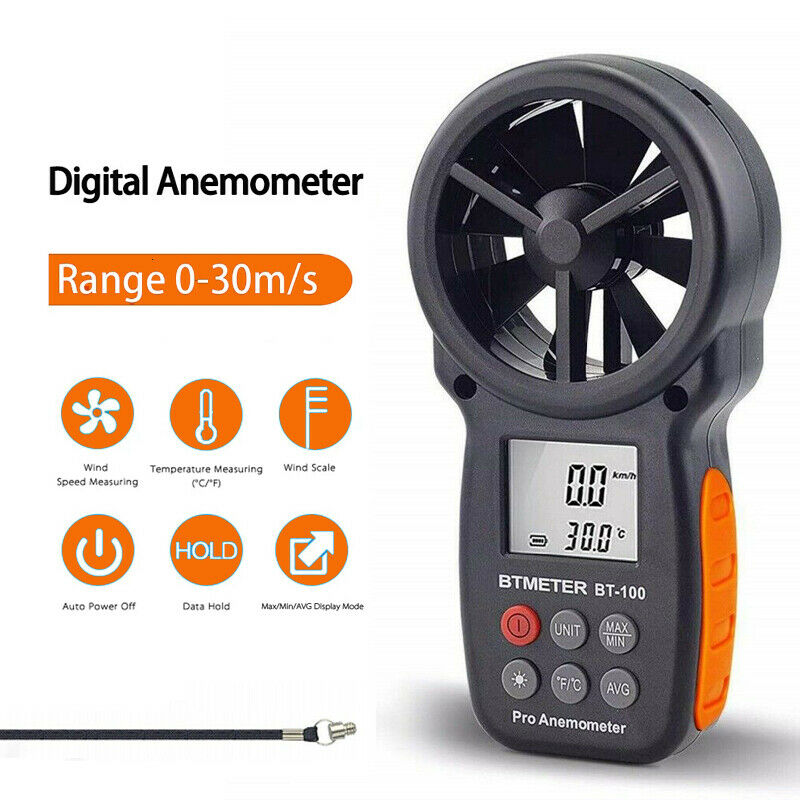 Lcd Handheld Anemometer Instrument Air Tester Digital Anemometer Thermometer