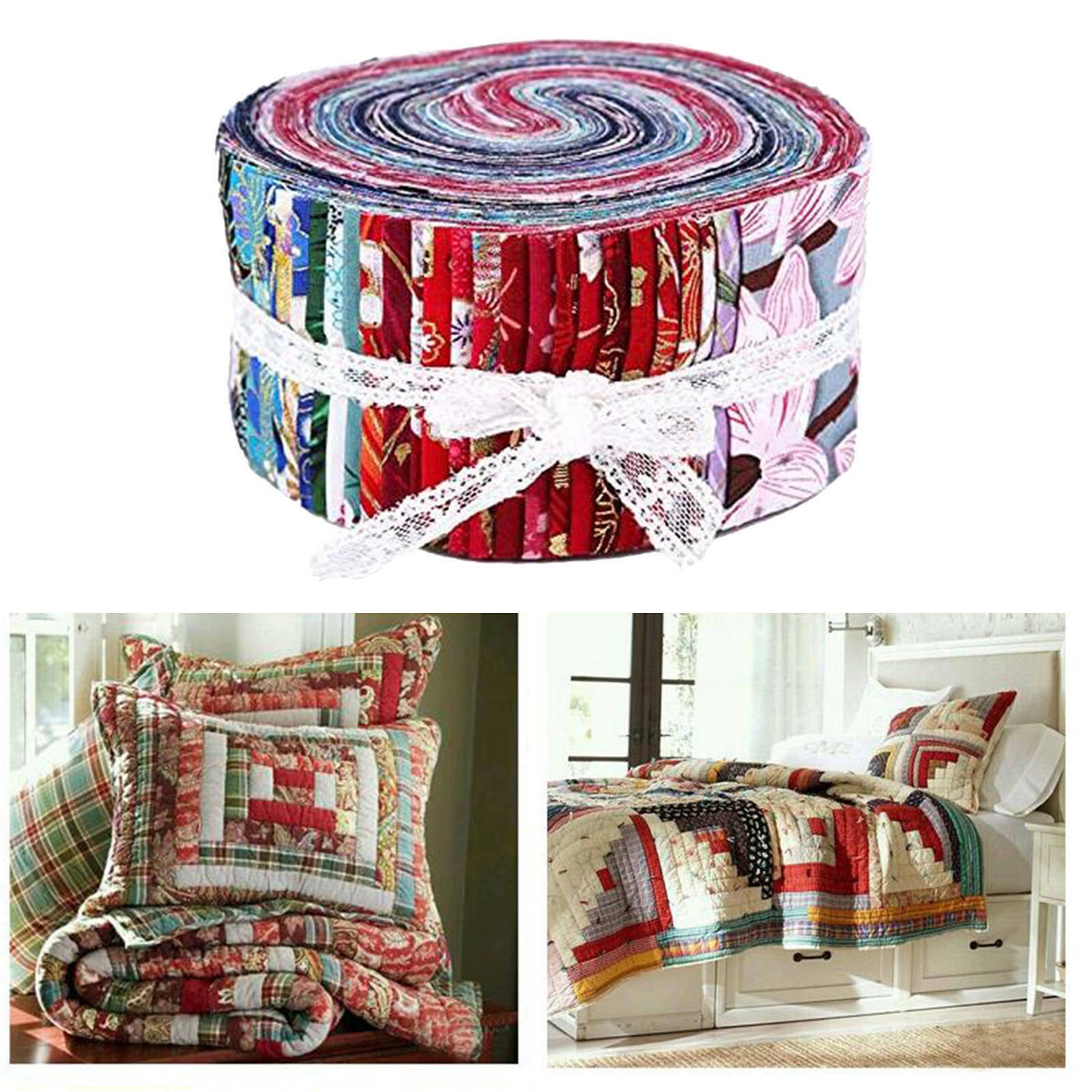 72Pieces Fabric Strips 2.5 Inch Sewing DIY Precut Craft Fabric for Patchwork