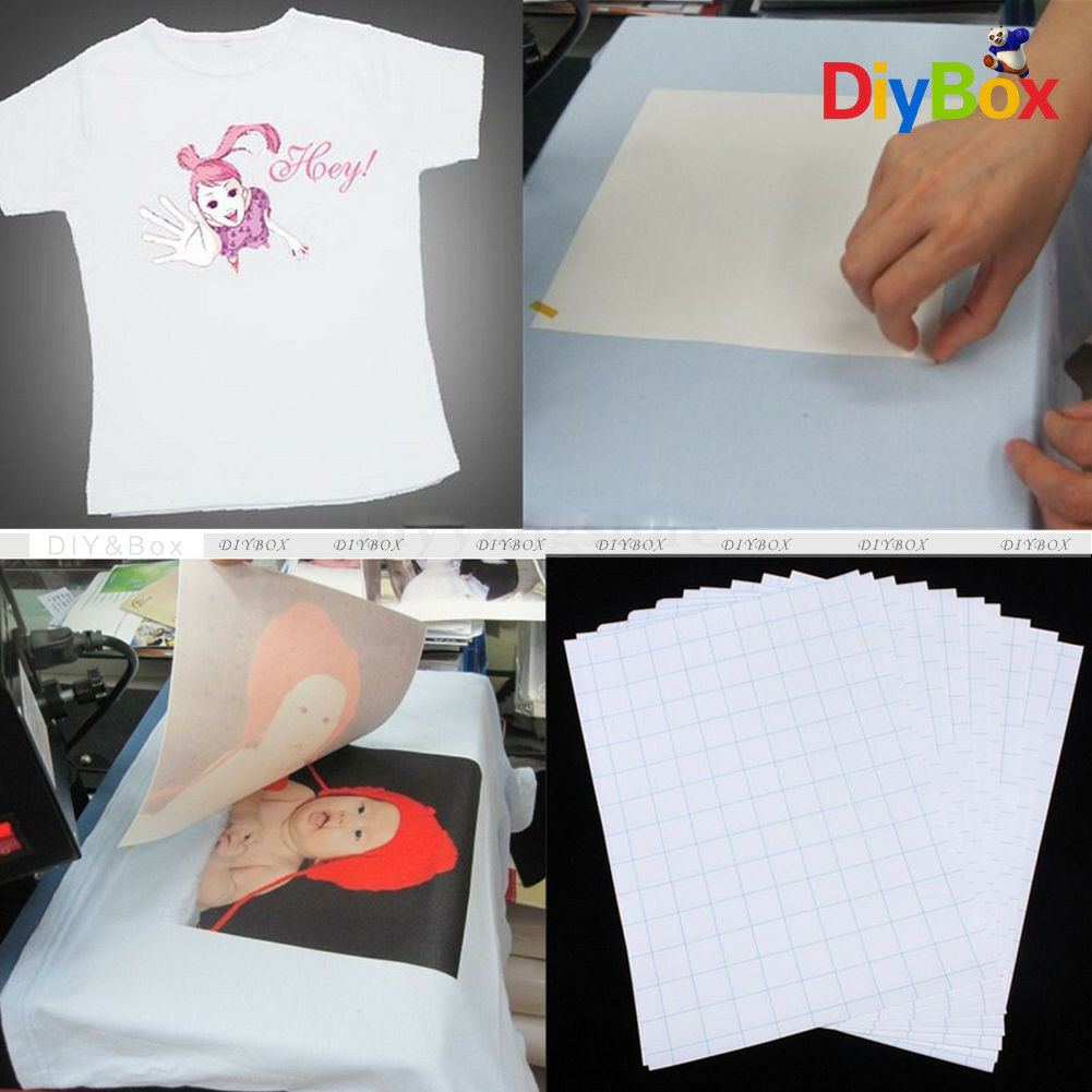 10PCS T-Shirt Print Iron-On Heat Transfer Paper Sheets for Dark/Light Cloth