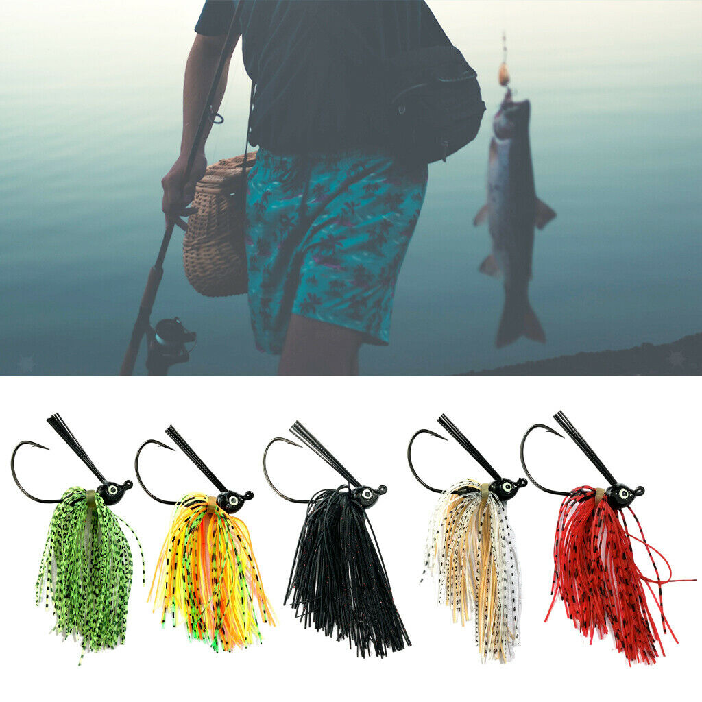 5 pcs Colorful Silicone Skirts Fishing Bait Lures Saltwater Lure 7g