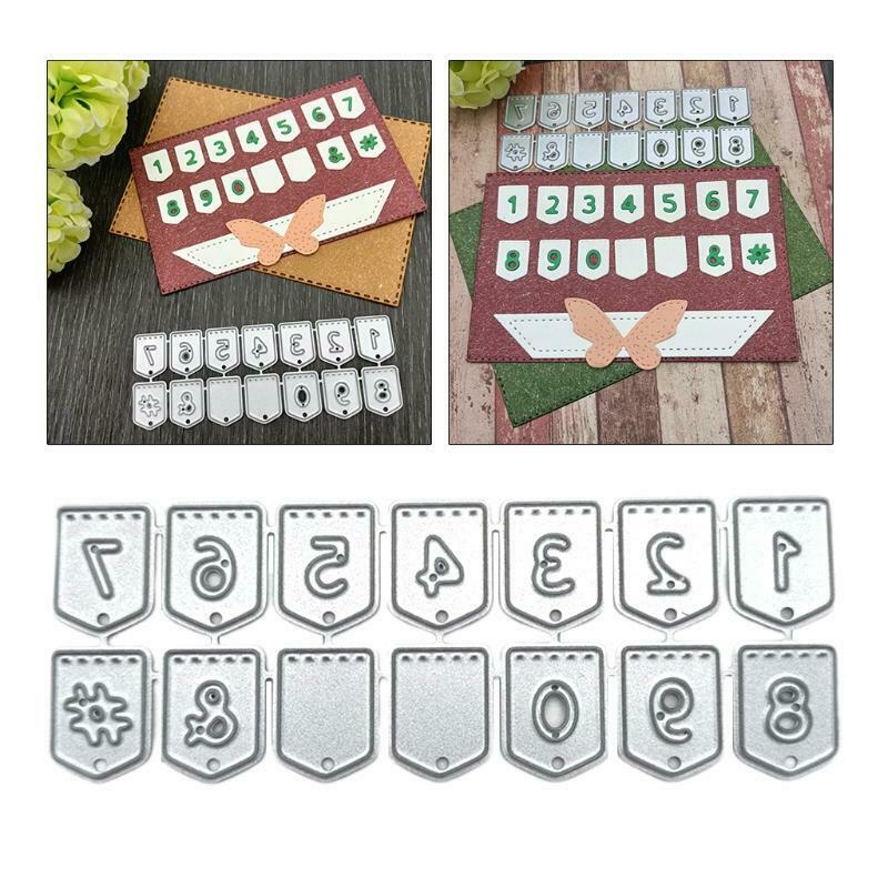 0-9 Number Flag Metal Cutting Dies Stencil DIY Scrapbooking Embossing Template