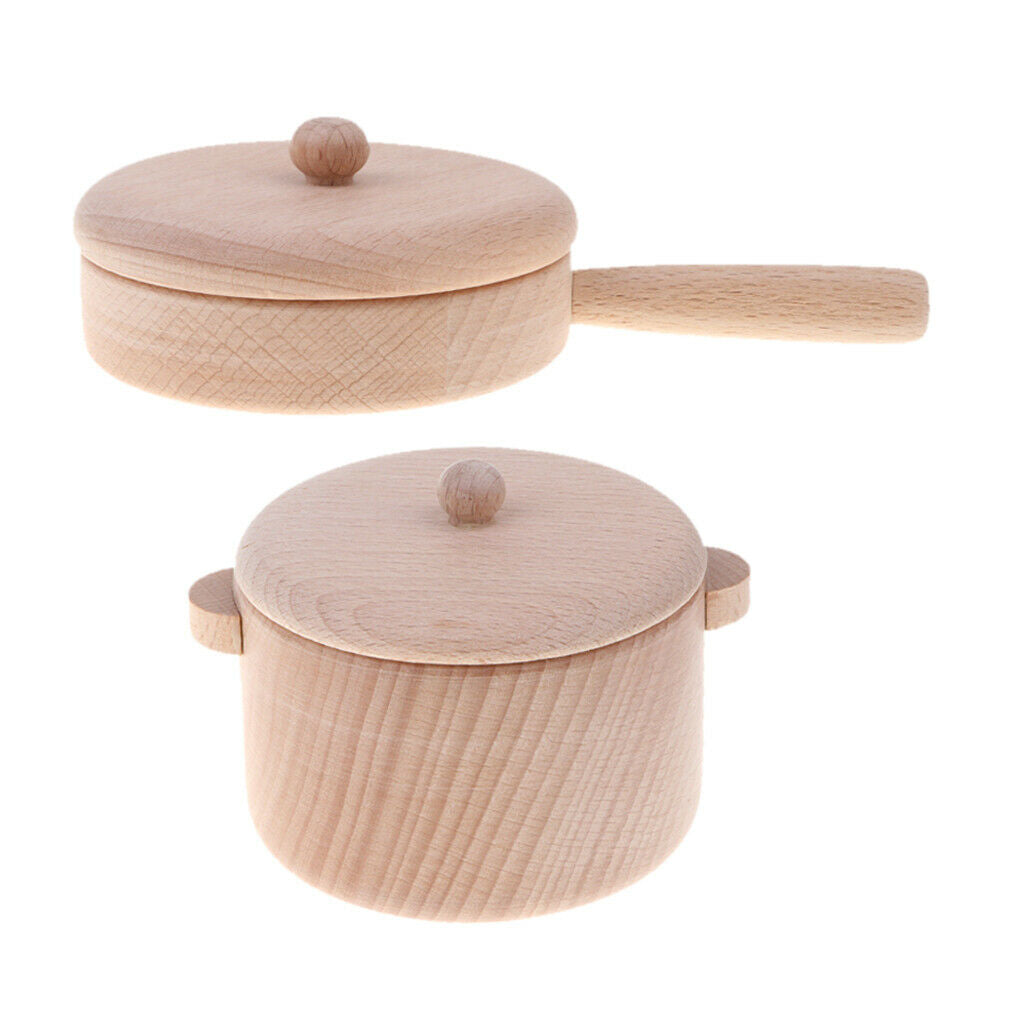 Set of 2 Cookware Kids Kitchen Playset Preschool Pretend Toys Educational