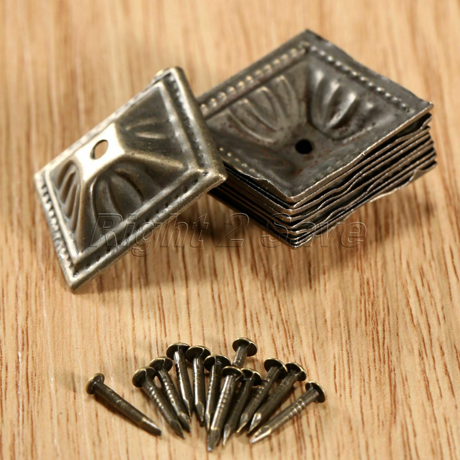 Retro Square Jewlery Box Upholstery Nail Closet Desk Drawer Tack Studs 10pcs