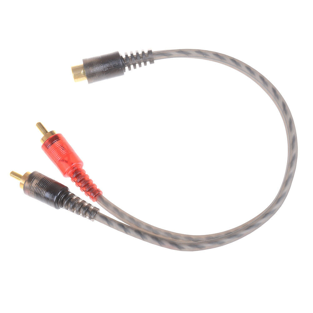 Car audio 1RCA female to 2RCA male Y splitter cable converter cord.adapte.l8