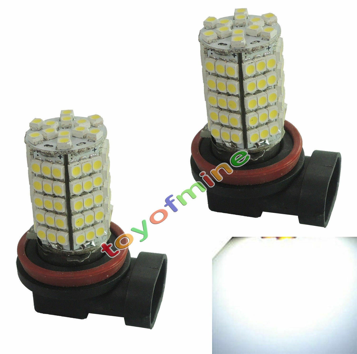 1 Pcs Car H11 102 SMD LED Pure White Fog Parking Head Light Lamp Bulb 12V New