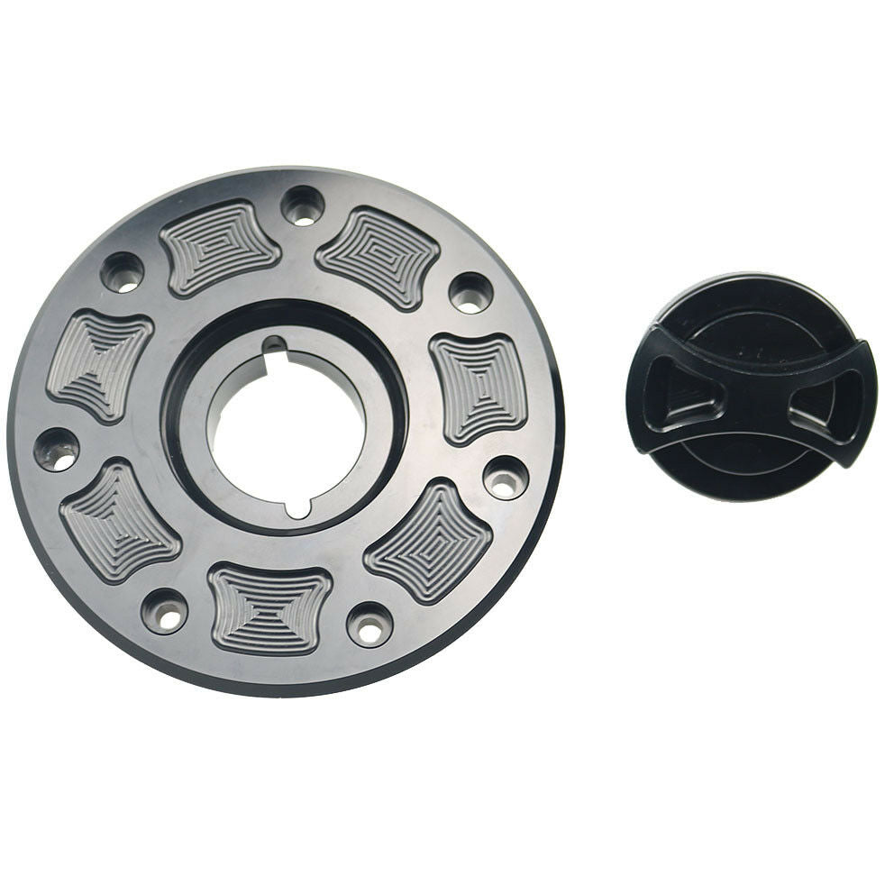 Black CNC Bow-tie Gas Fuel Tank Cap Cover For Kawasaki ZX-11 ZXR400 Ninja ZX ZZR