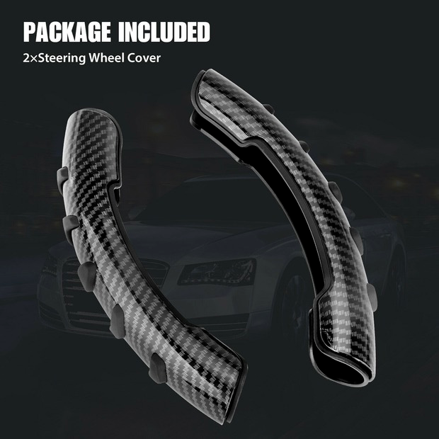 2X Car Steering Wheel Booster Non-Slip Cover Carbon Fiber Universal Accessories