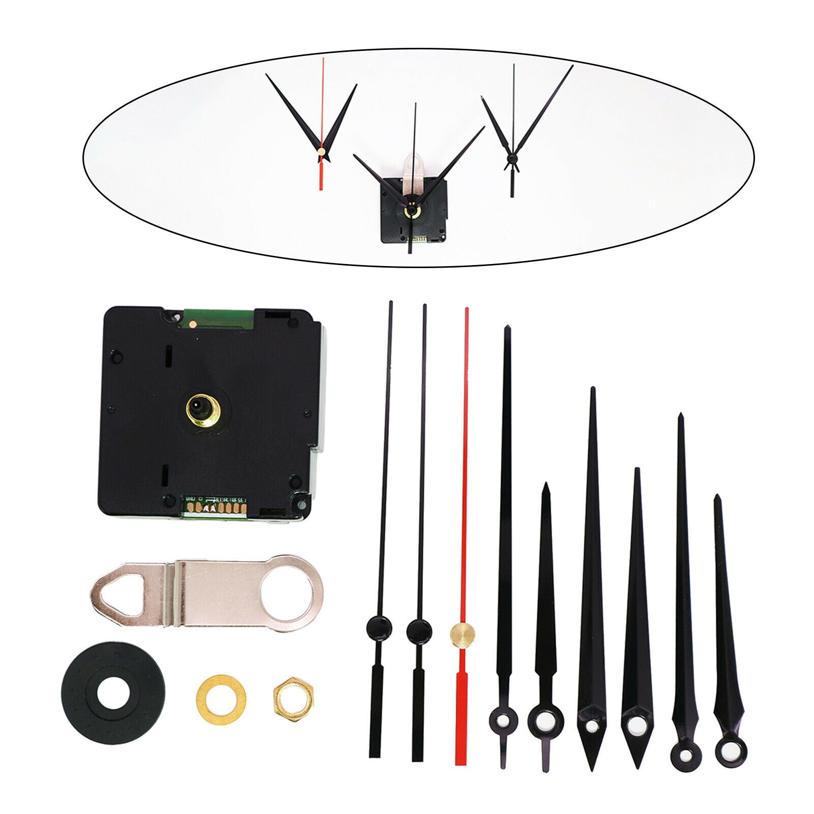 Radio Controlled Clock Movement Non Ticking with 7 Clock Hands Sets Repair