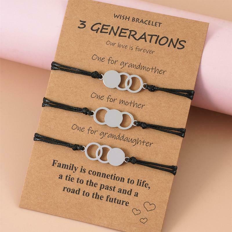 Handmade Friendship Bracelets Stainless Steel Charms Bracelet Adjustable Strings