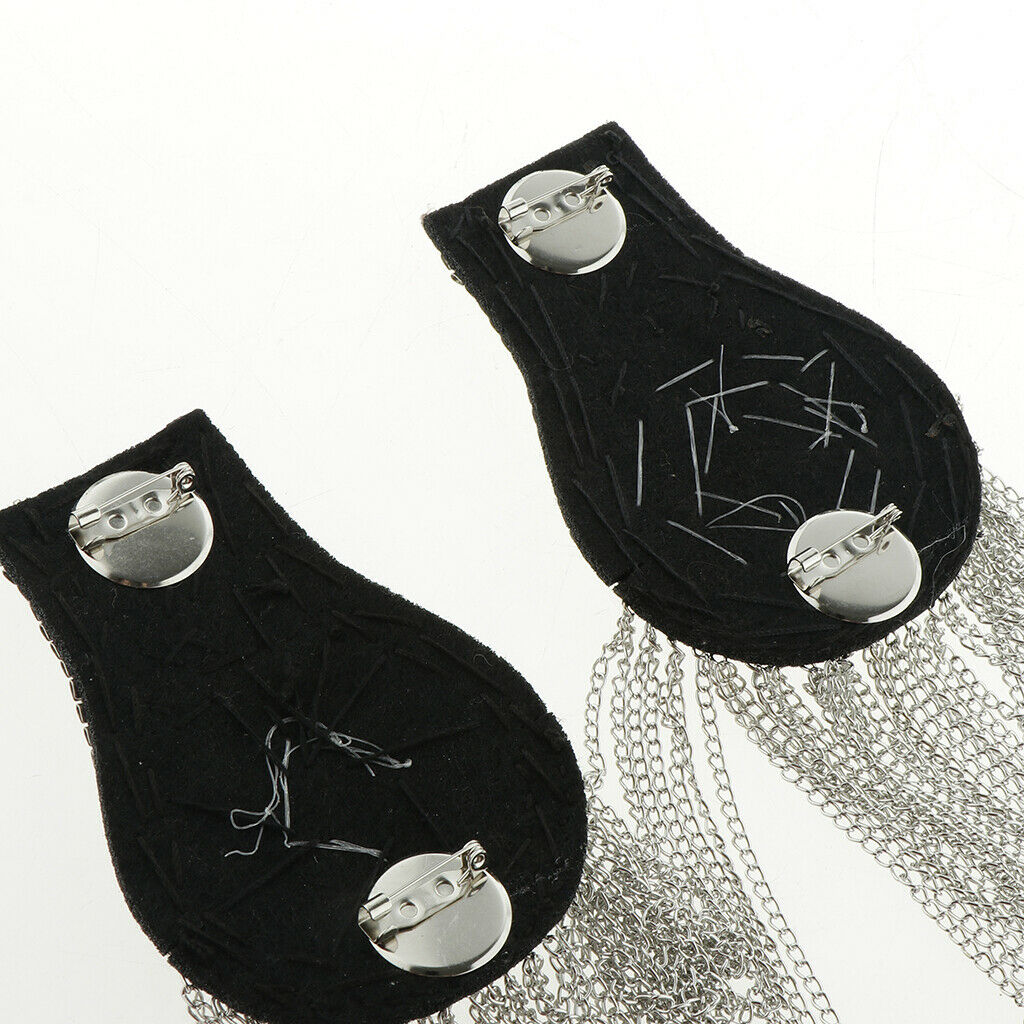 1 Pair Cloth Suit Chain Tassel Epaulet Brooch Shoulder Board Punk Accessory