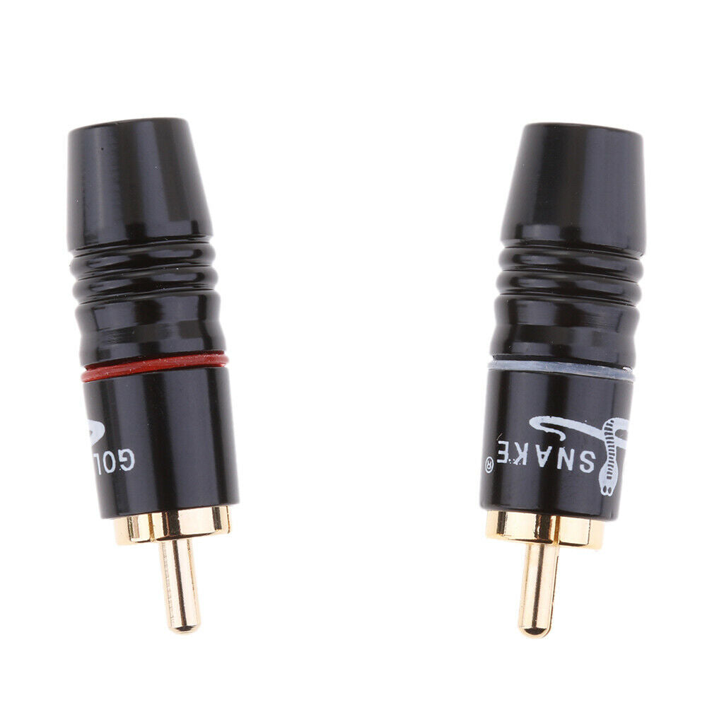 2x RCA Plug Audio Soldering Connector Adapter Copper AV RCA Plug