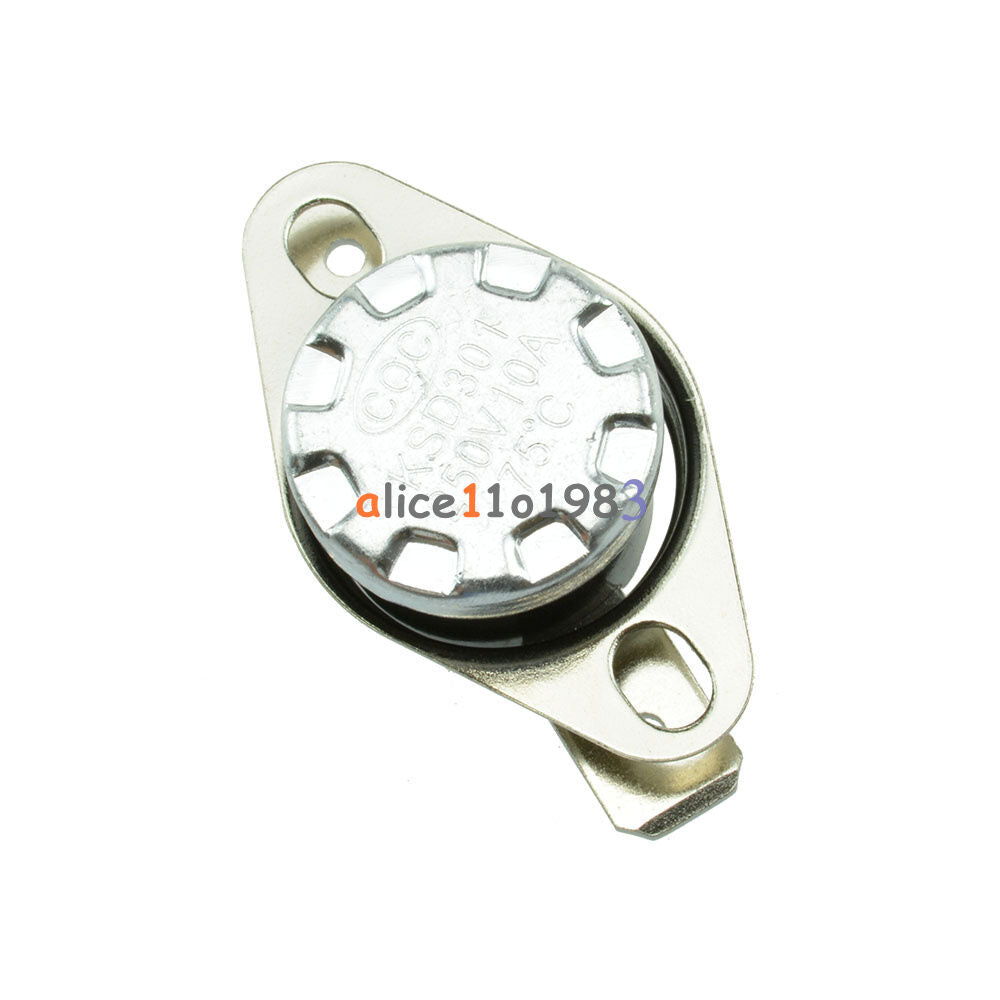 3PCS KSD301 75°C / 167°F Degree Celsius N.C.Temperature Switch Thermostat