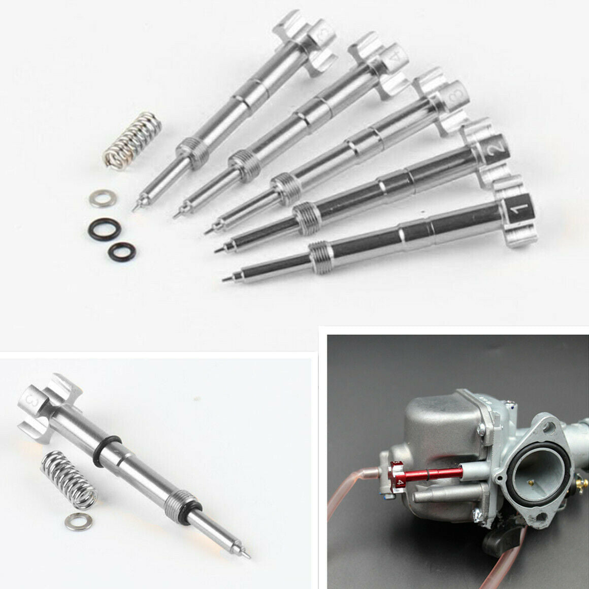 Easy Adjust Motorcycle Atv Air Carburetor Carb Adjustment Screw w/ spring+O-ring