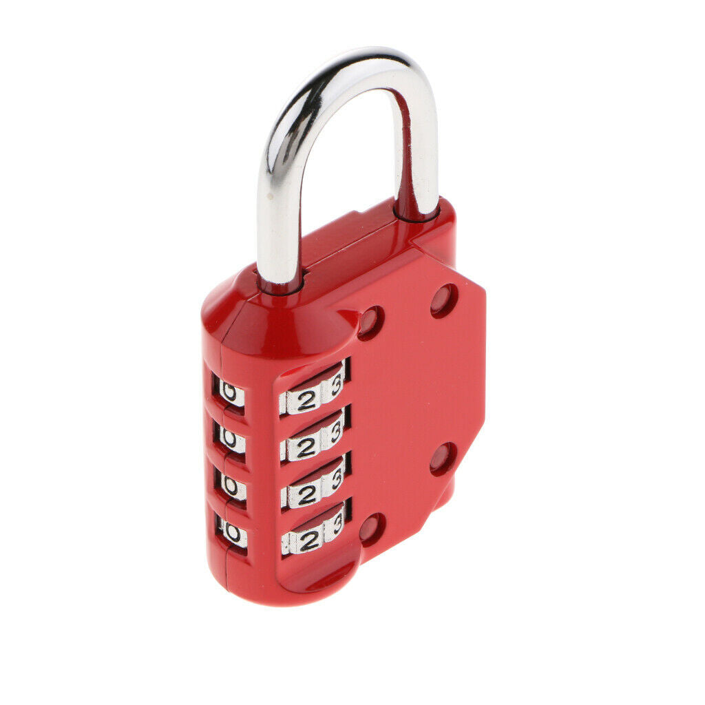 4 Digit Combination Padlock Travel Luggage Suitcase Code Lock 603N  - Red