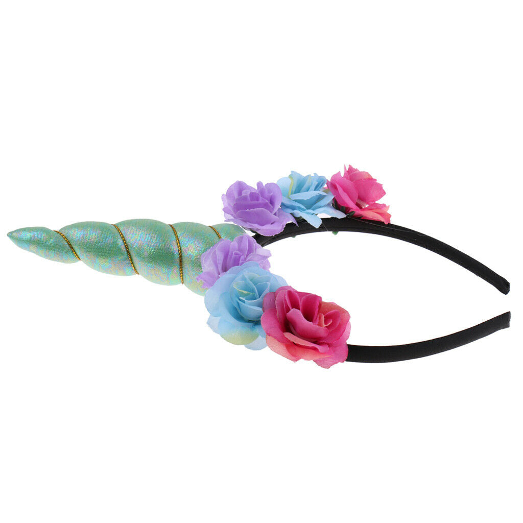 Lovely Unicorn Horn Flower Headwear Party Headpiece Prop Accessories
