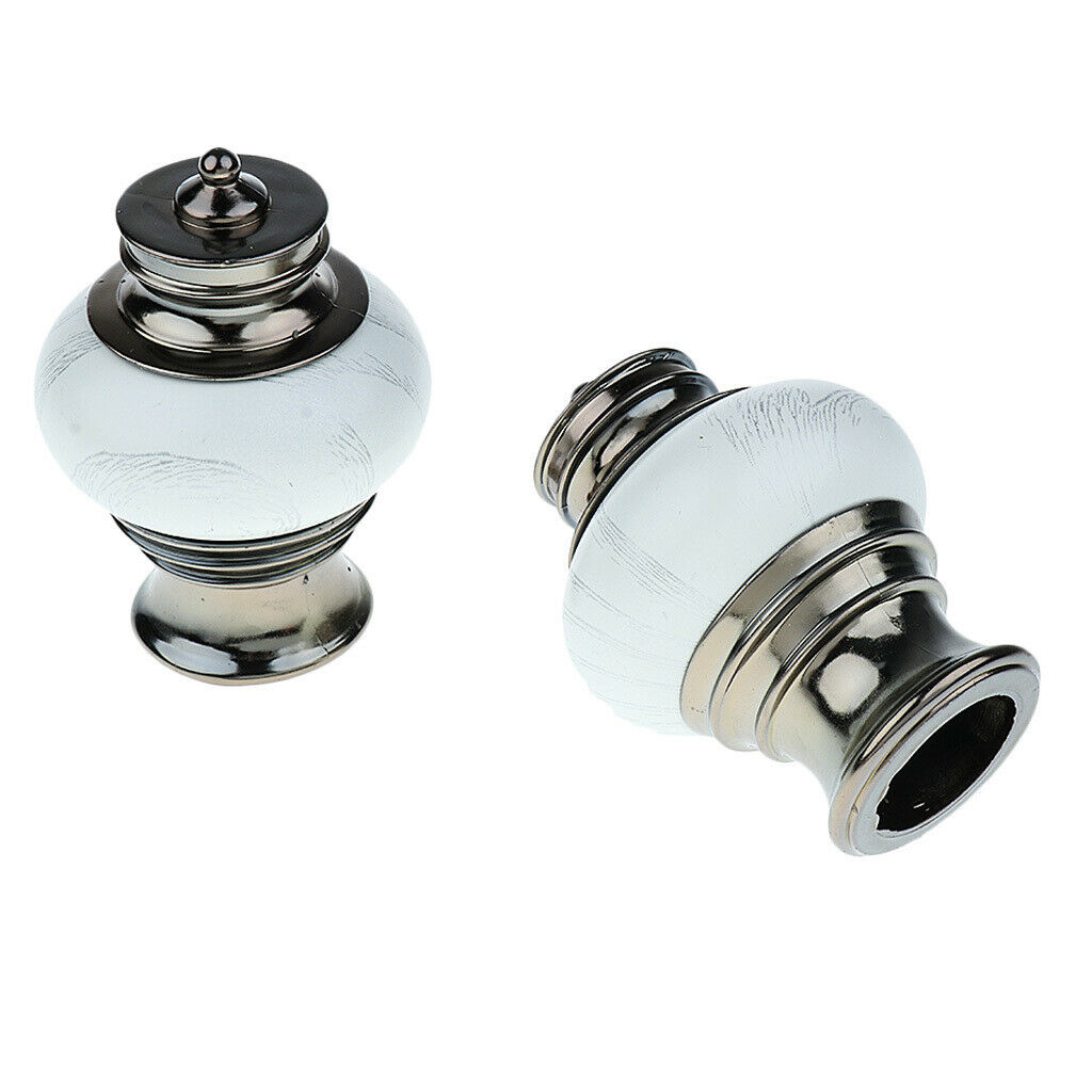 2-Piece Decorative Window Curtain Pole Rod End   Final Head 28mm 6#
