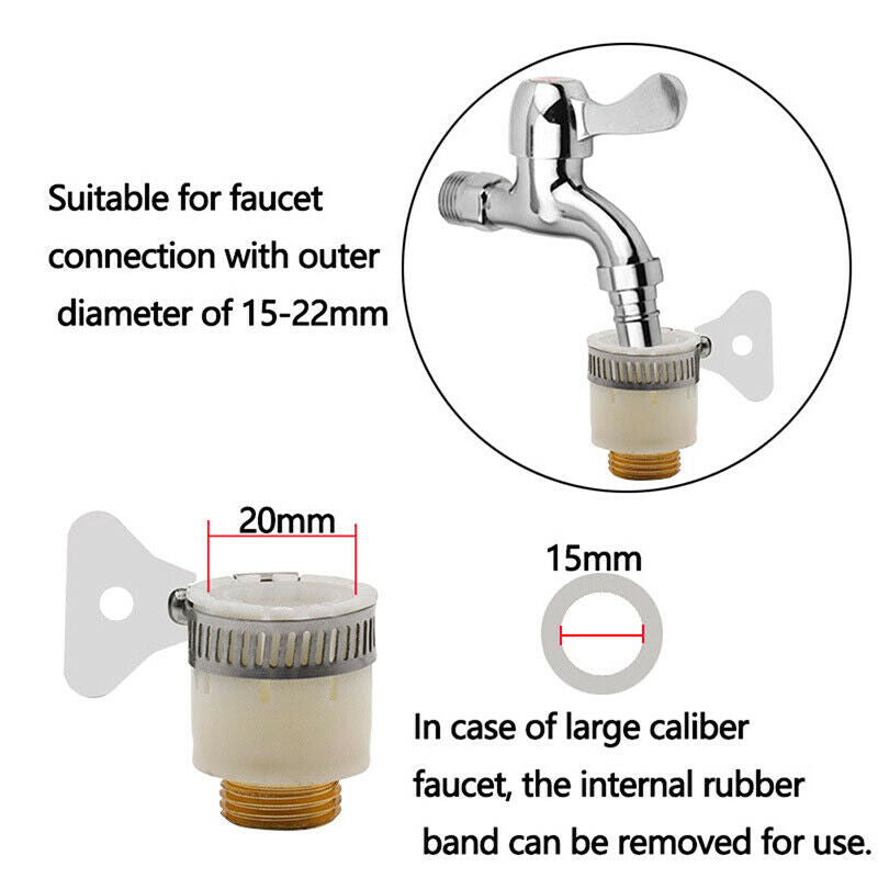15mm-23mm Universal Kitchen Hose Adapter Faucet Connector Mixer Hose Adap.l8