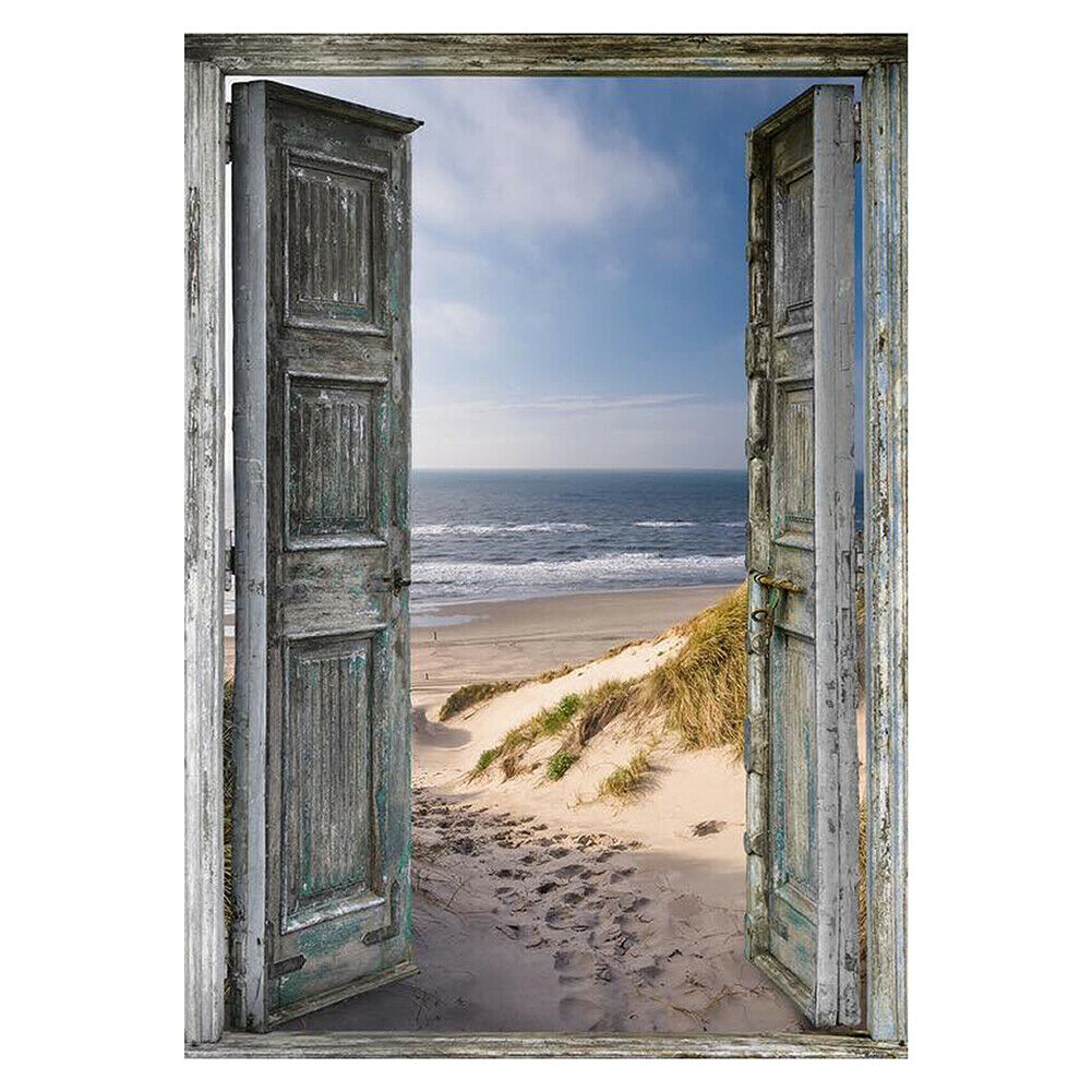 Seaside Doors 5D DIY Round Diamond Painting Embroidery Cross Stitch Mosaic Decor