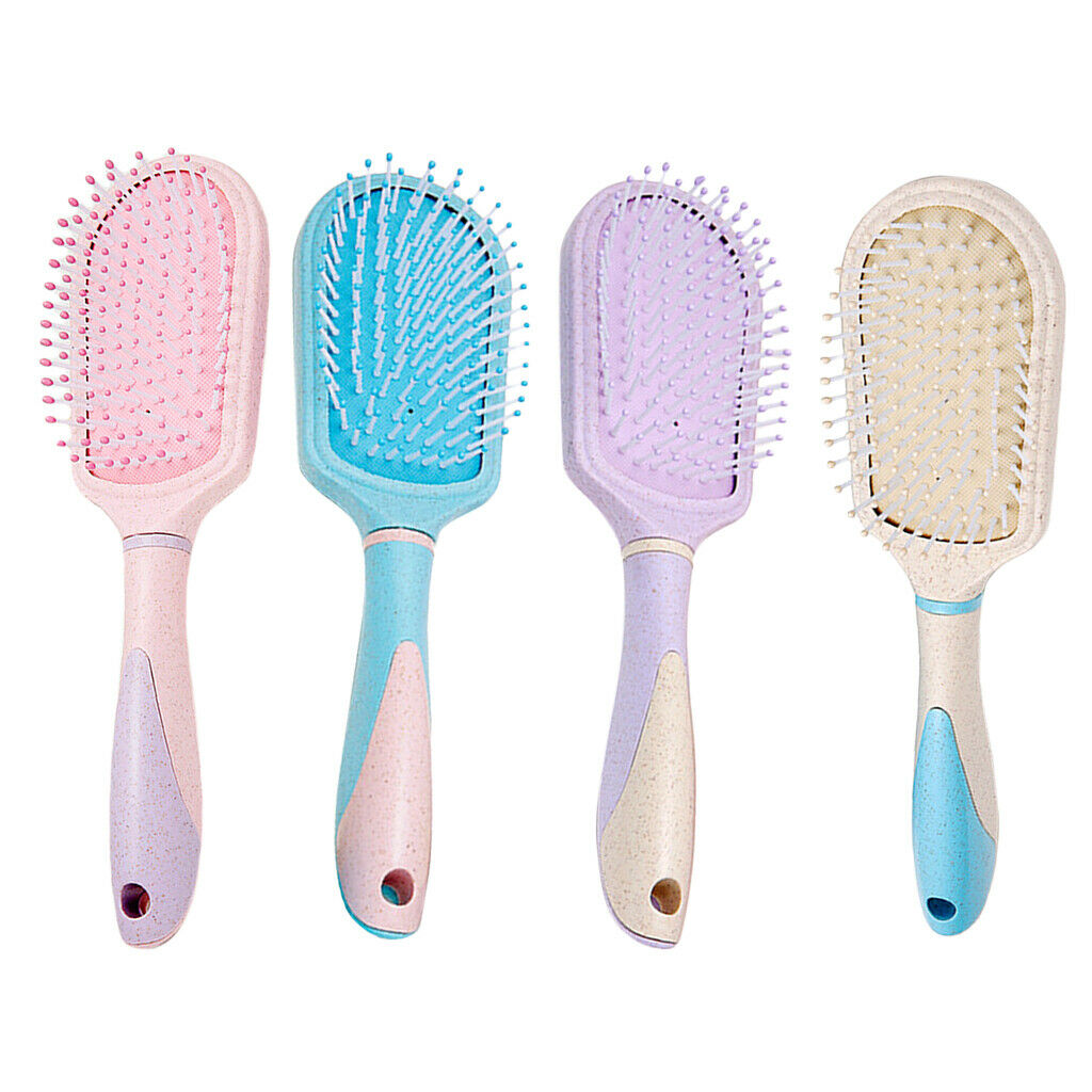 Portable Scalp Massage Hairbrush Plastic Detagling Hair Brush Comb Pink