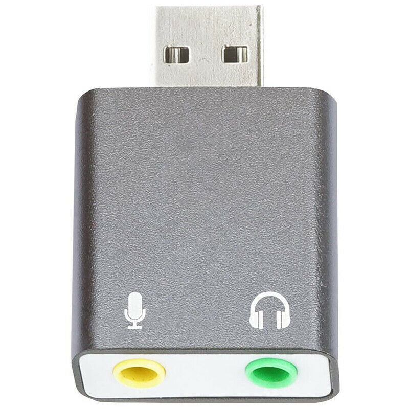 3.5mm TRS Microphone to USB 2.0 Stereo Audio External Sound Card Adapter for PV3