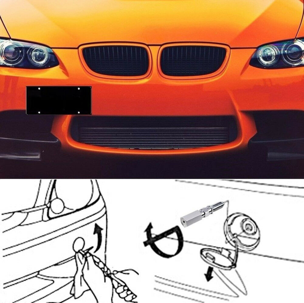Front Bumper Tow Hook License Plate Mounting Bracket Holder For BMW 1 3 X5 X6