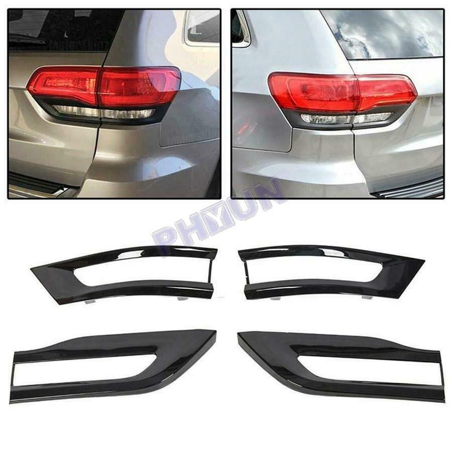4Pcs Gloss Black Car Tail Light Trim Bezel Kit For Jeep Grand Cherokee 2014-2020