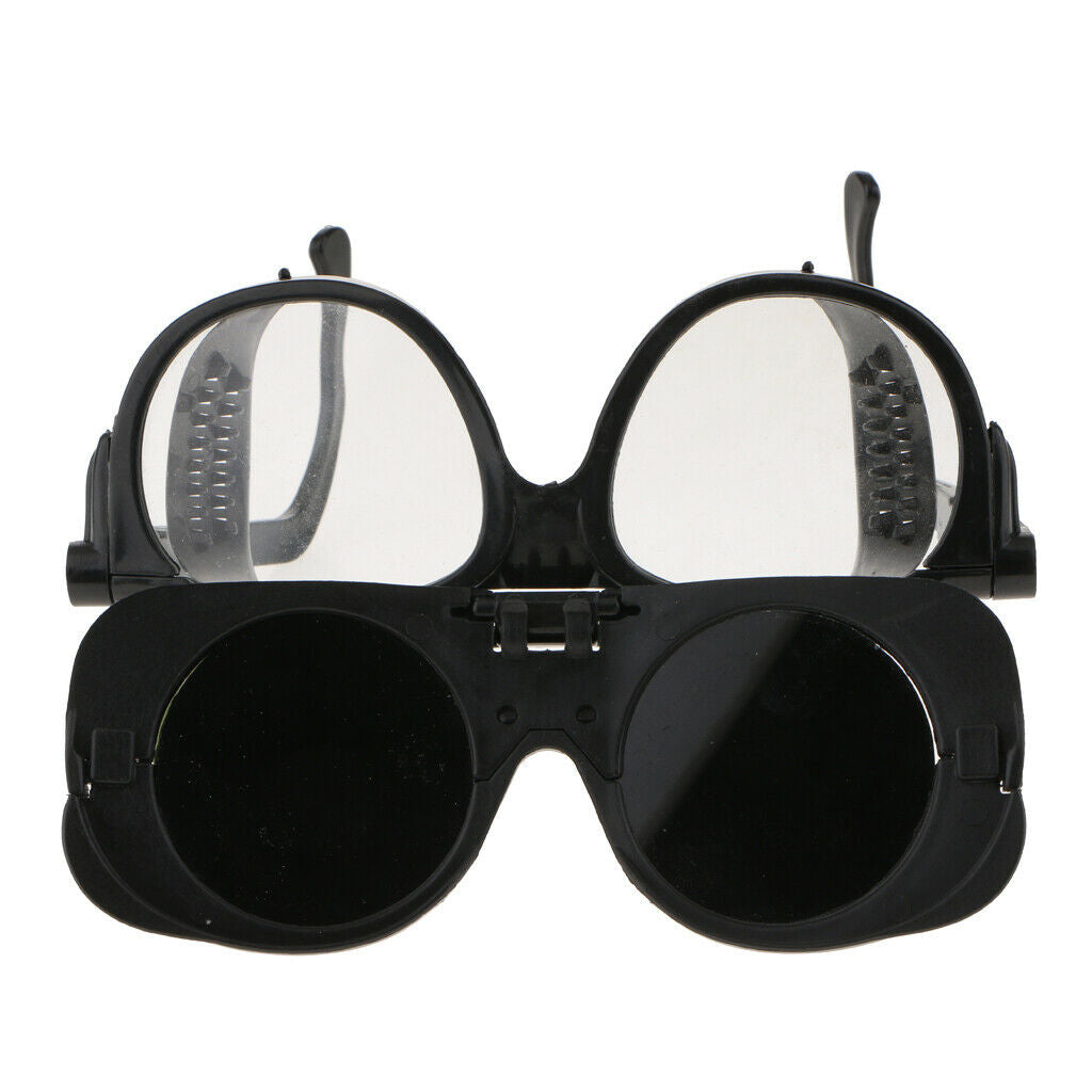 Welder Glasses Dual Lens Cutting Anti-Glare Scratch Resistant Black Lens