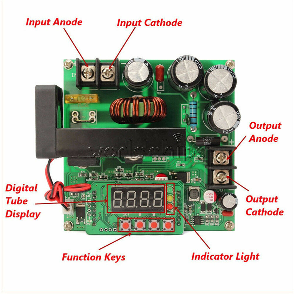 BST900W digital display Boost Converter DC-DC 8-60V Step up 10-120V Solar Charge