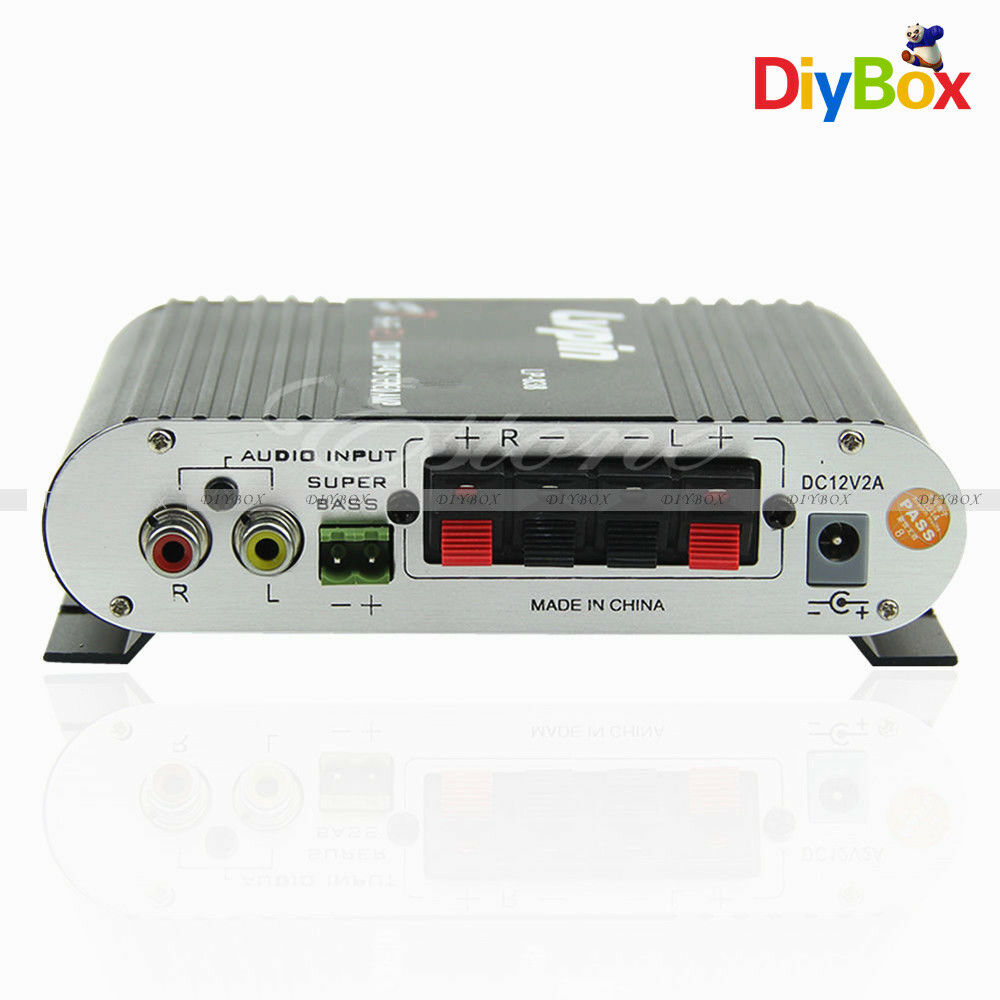 20W 12V Mini Hi-Fi Amplifier Booster Radio MP3 Stereo For Car Motorcycle Home