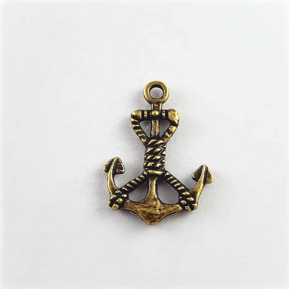 40pcs Antiqued Bronze Alloy Boat Anchor Charms Pendant Craft Jewelry Findings