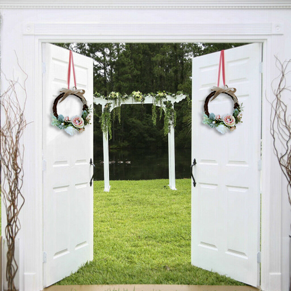 Romantic Wedding Floral Wreath Deco Wreath Door Wreath With Rattan And Roses