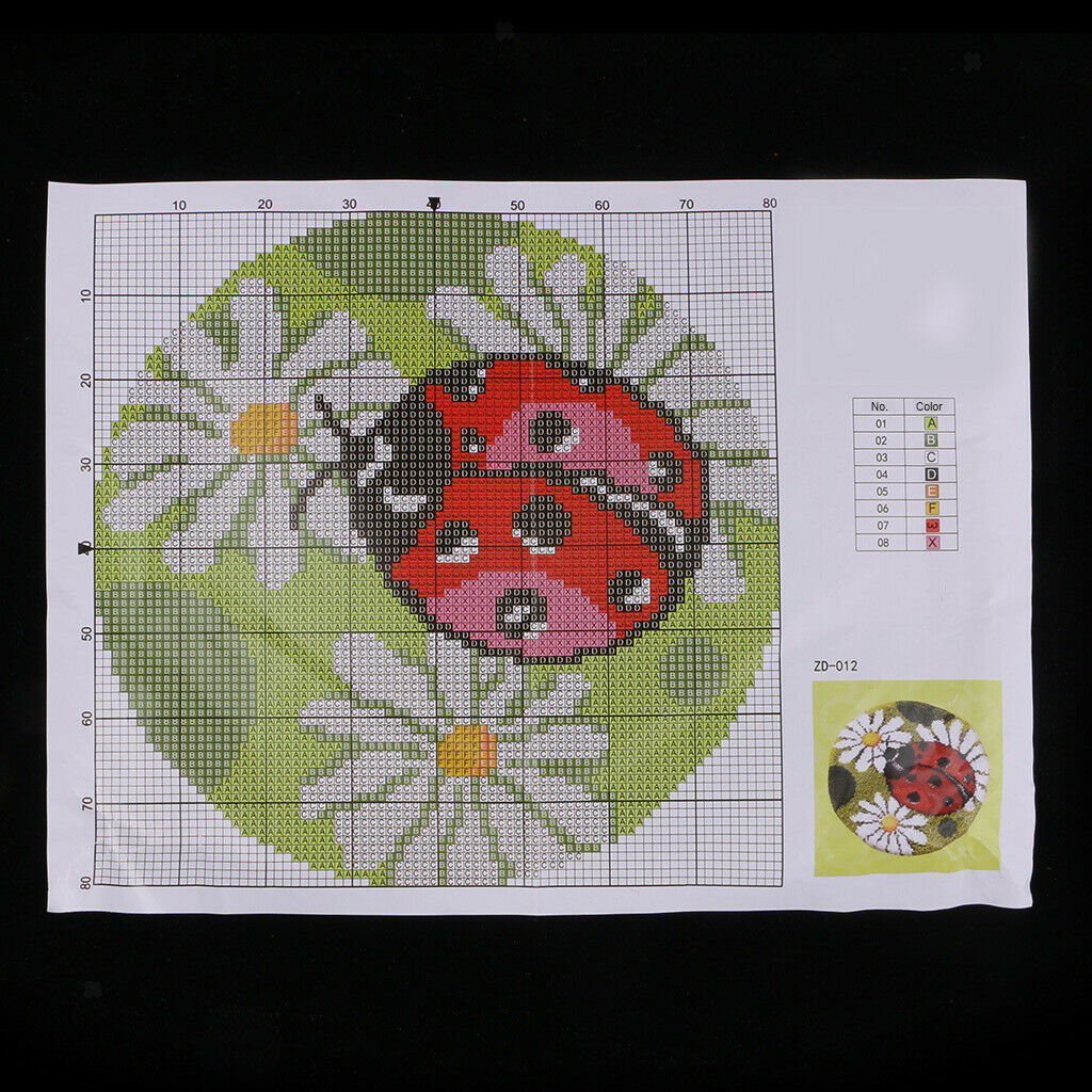 DIY Ladybug Latch Hook Rug Completed Kits for Kids Children W/ 3Pcs Crochet