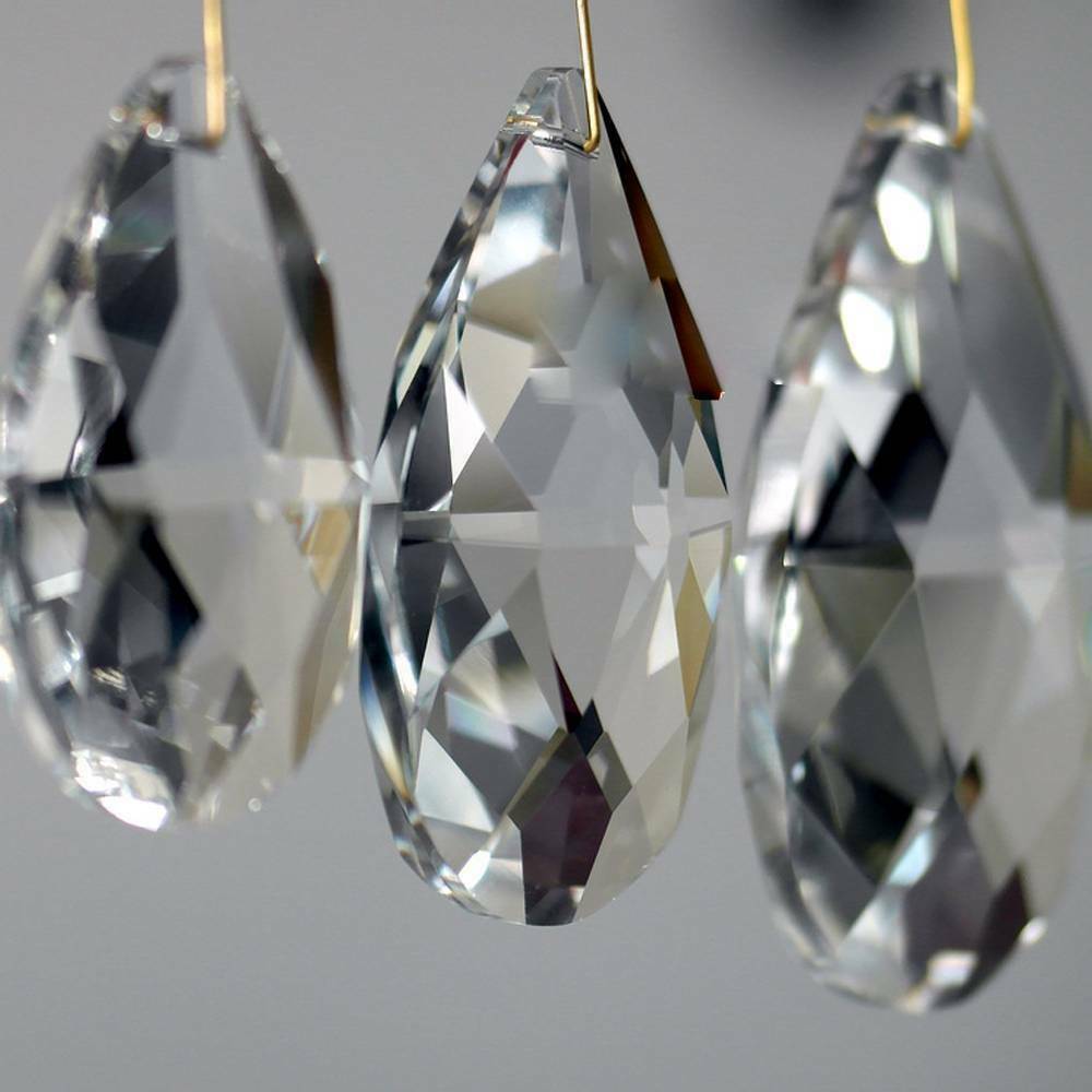 10Pcs Crystal Clear Snowflakes Glass Beads Chandelier Ornaments Hanging Decor US