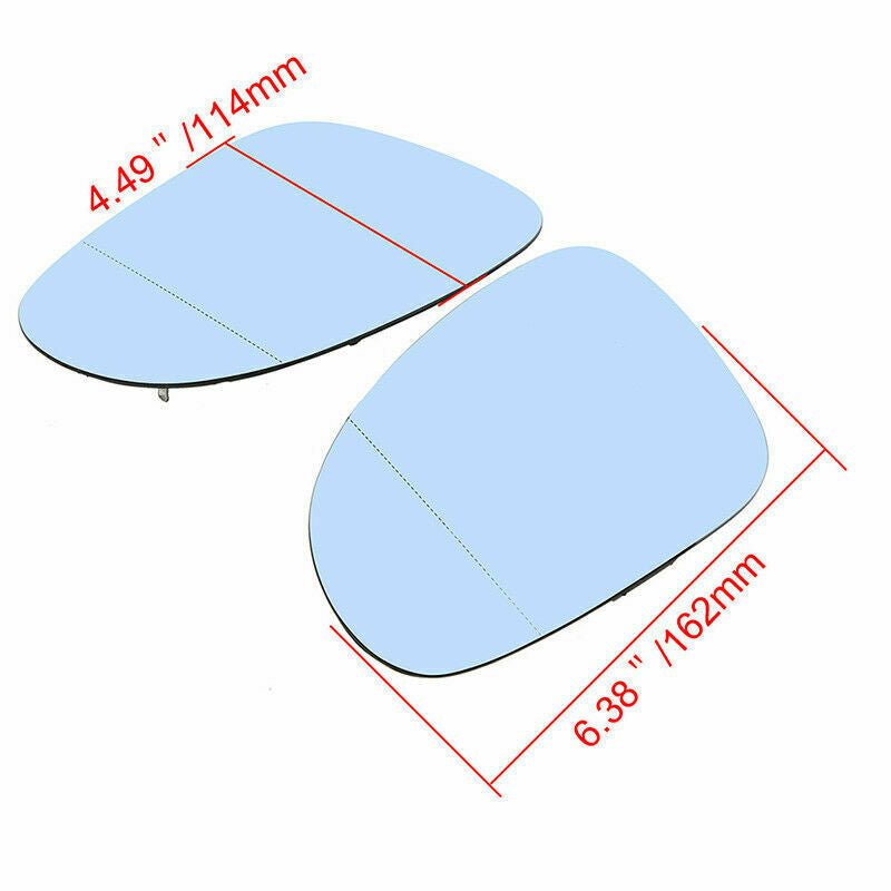 Pair Rearview Mirror Glass Heated Fits VW Golf MK5 Jetta GTI Passat B6 2004-2010