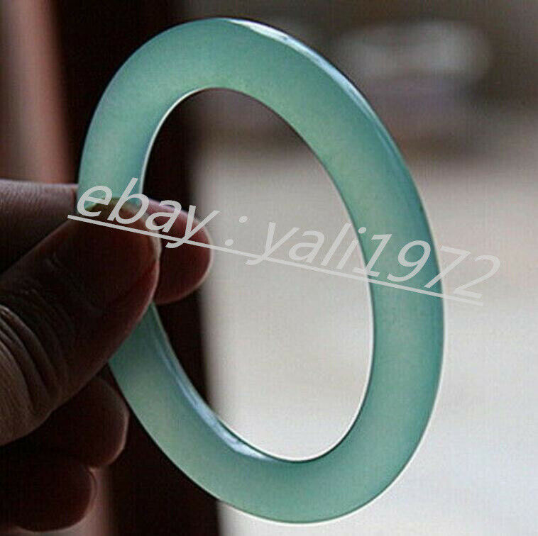 Certified 5A Grade Natural Green Jade Round Bangle Bracelet 60~62mm