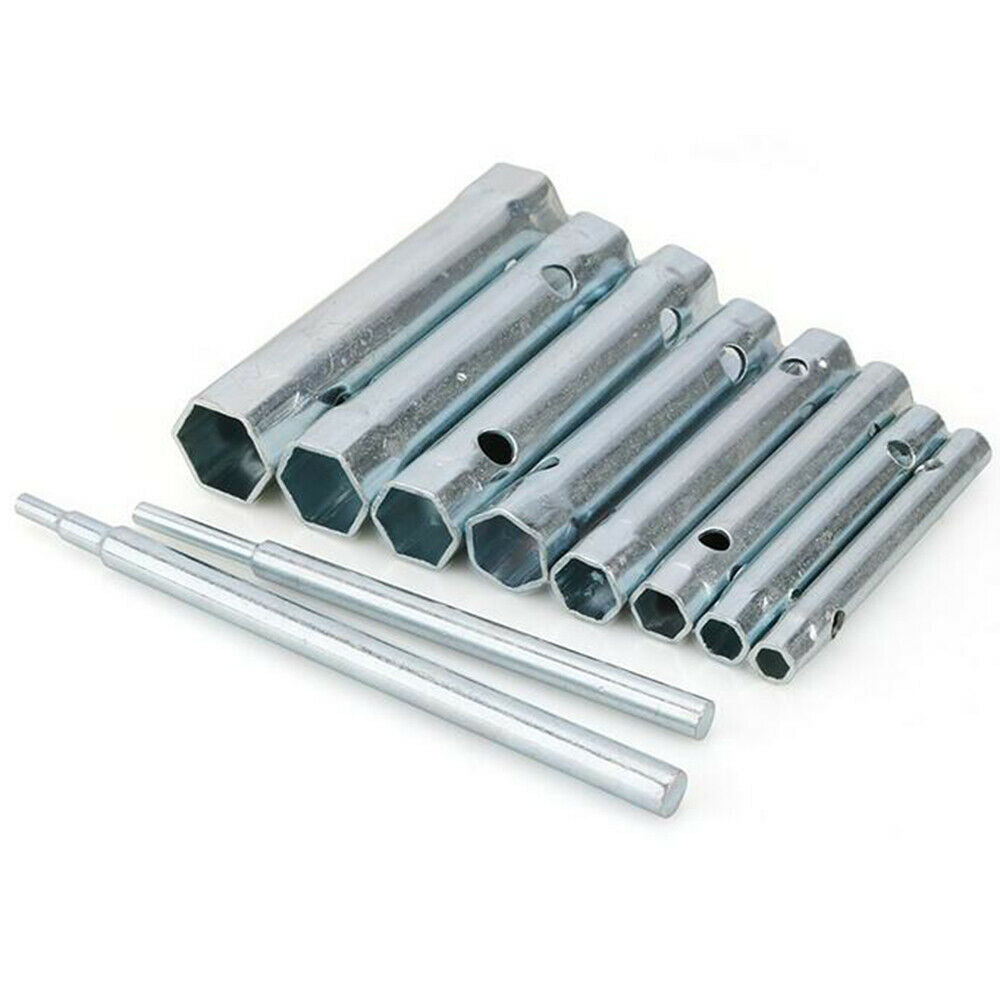10pcs/set Metric Box Tubular Spanner Set Tube Wrench Tommy Drive Tool Kit