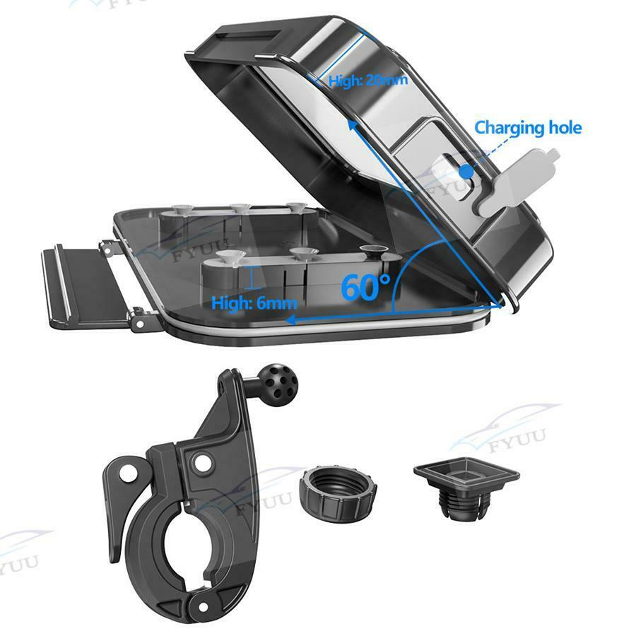 Motorcycle Handlebar Phone Holder Stand for 4.5-7" Mobile Cell Phones Waterproof