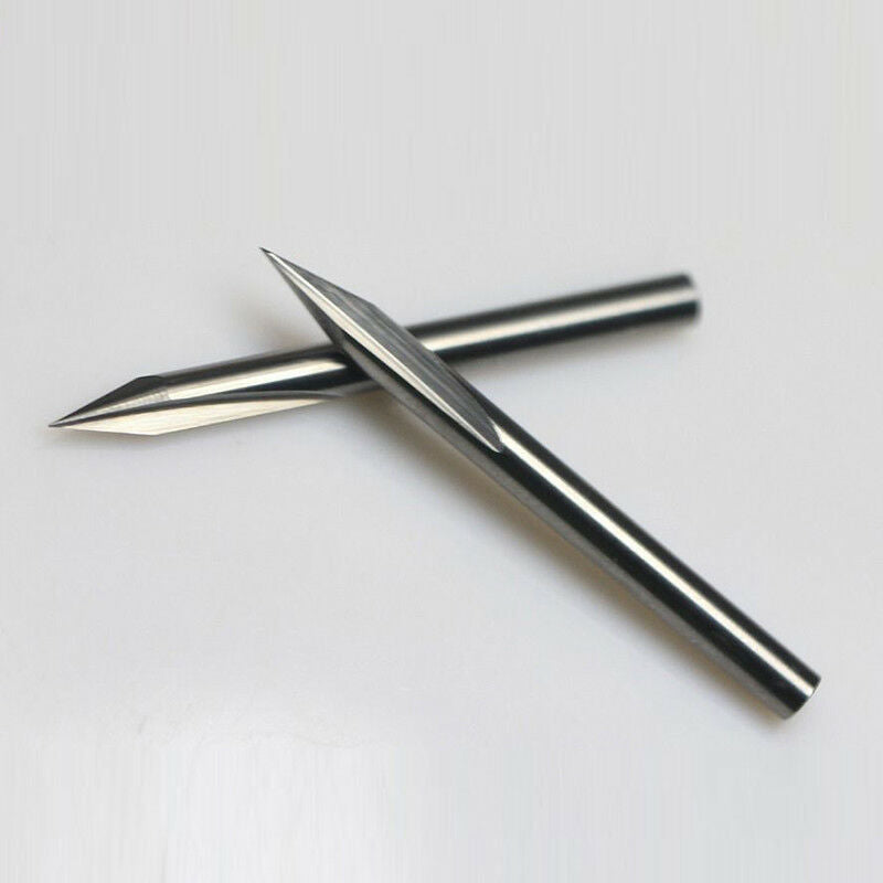 5Pcs 3mm 30 degree 0.3mm Tungsten Carbide Double Flutes Straight Engraving Bits