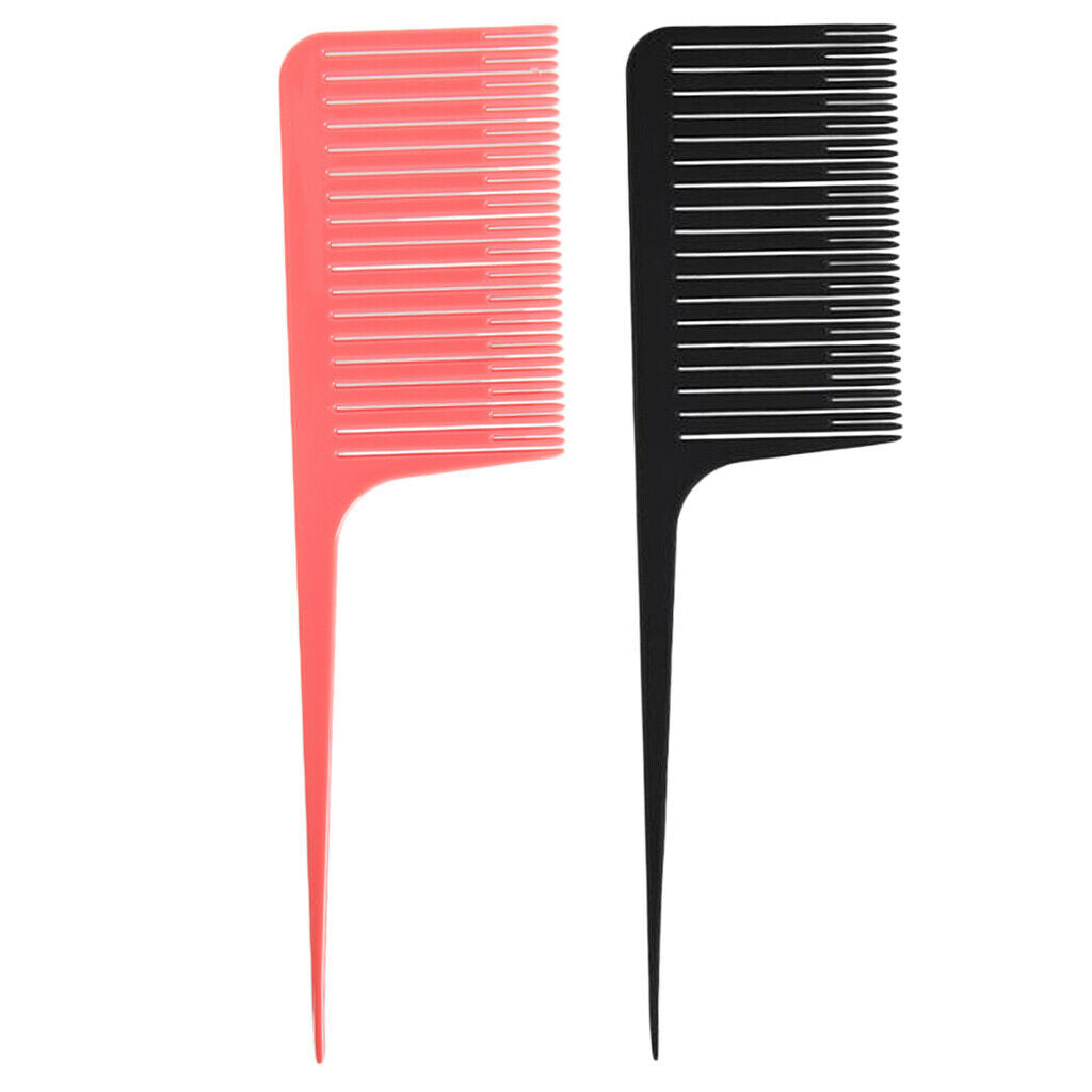 2 Pieces Sectioning Highlight Combs Tapered Perm Dye Tint Teasing Comb