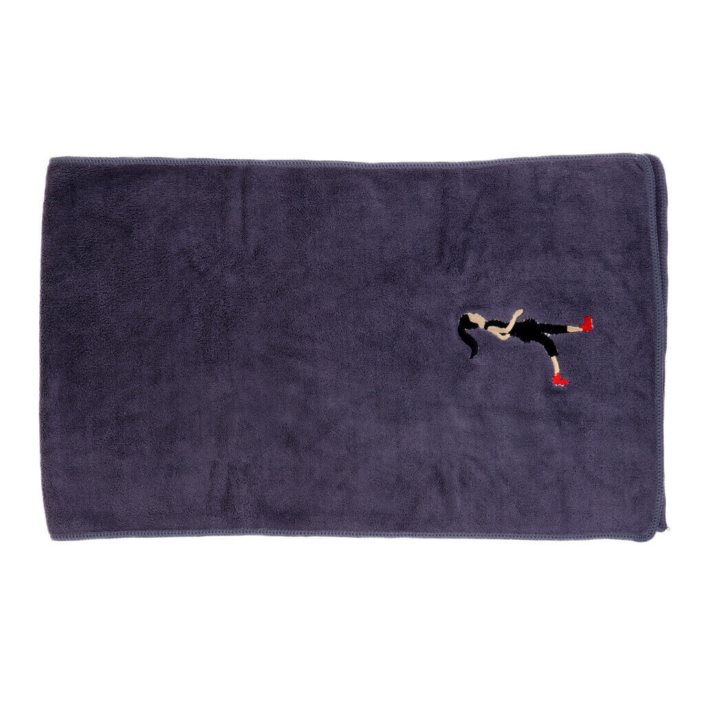 Quick Dry Sweat Absorbing Towel With Embroidery for Workout Fitness Black