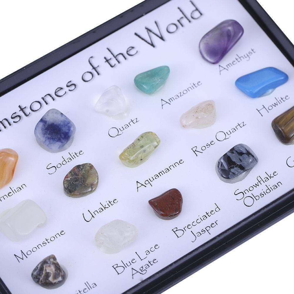 15X Natural Healing Crystal Gemstones Reiki Chakra Collection Stone Specimen Kit