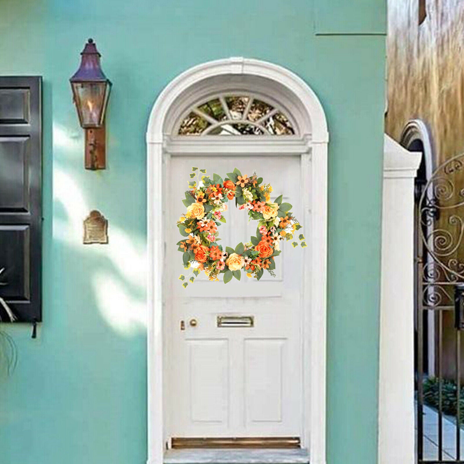 16inch Front Door Wreath Round Peony Garland Window Wall Wedding Decoration