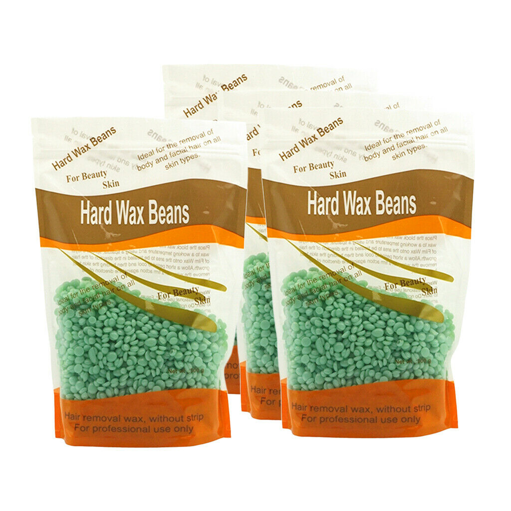 4Pcs 100g Depilatory Hard Wax Beans Waxing Pellet Painless Hair Removal