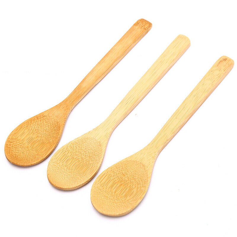 Wooden Round Bamboo Spoon Soup Tea Coffee Salt Spoon Jam Scoop Kitchen To.l8